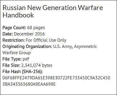 美军发布”对俄作战小册子”俄官员：美军疯了吧(图) - 2