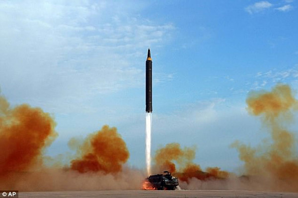 Jim Molan said a ballistic missile defence system would be difficult and expensive (pictured is a North Korean missile test)