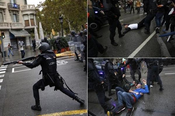 西班牙公投大乱！警察清场 打疯了 数百人溅血（组图/视频） - 5