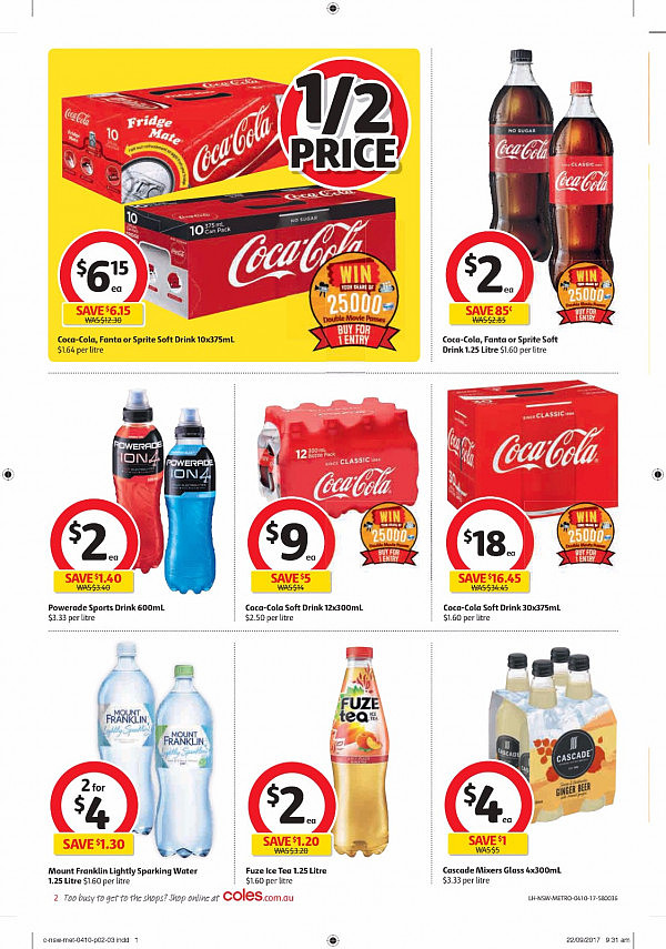 Coles 10月3日至10日特价集锦 酸奶鱼油洗衣粉半价！ - 2