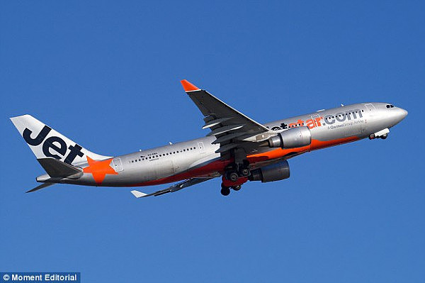 The man smashed glass in an attempt to board a Jetstar plane but was stopped by the captain (stock image)