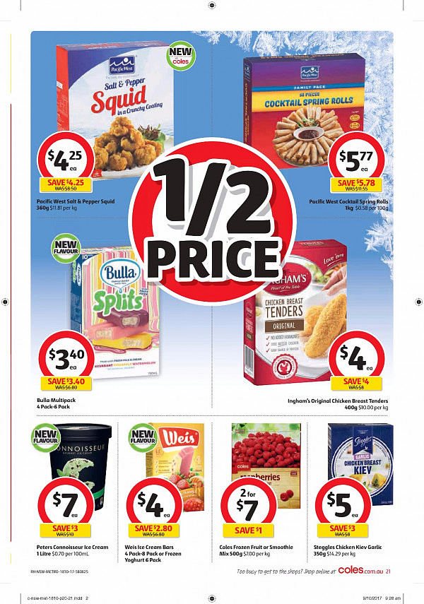 Coles 10月18日至24日特价集锦 鱿鱼虾饺芒果半价！ - 21