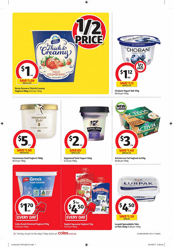 Coles 10月18日至24日特价集锦 鱿鱼虾饺芒果半价！ - 26