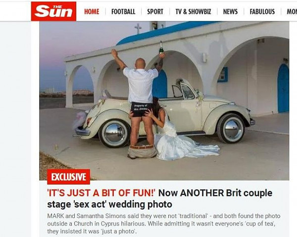 英国夫妻不雅结婚照导致数百对情侣被驱逐，然而却获得网友拍照声援！ - 6