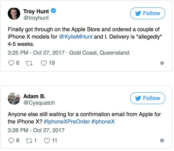 iPhone X预售引狂潮 澳洲果粉用3台设备抢购 苹果官网几近崩溃 - 3