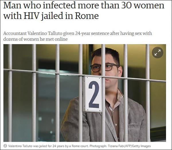 意大利一男子故意传播艾滋病 致32名女性受害被判入狱24年 - 1