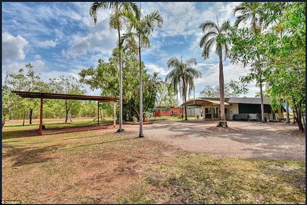 The property at Bees Creek in Darwin has a swimming pool, an electronic gate, three bedrooms and a horse stable