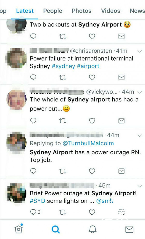 快讯：悉尼国际机场突然停电，所有航班停歇！旅客塞满机场大厅(图) - 1