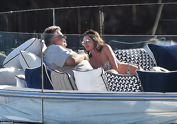 The pair were spotted on their $75million yacht off the coast of Portofino, Italy, over the weekend