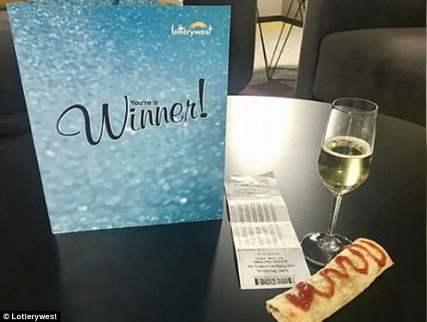 A Perth tradie celebrated with a sausage roll and coffee after picking up his $3 million lotto prize money during his smoko break on Monday