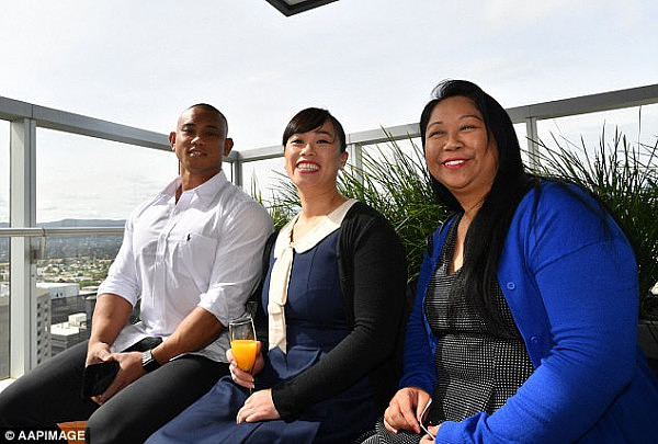 Ms Low (centre, with brother and sister) launched the attack just moments after announcing she would be running against him in the March state election under the Advance SA Party