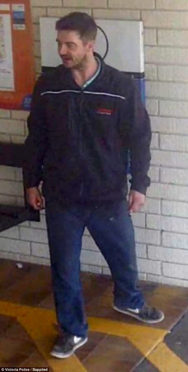 The offender (pictured) is described as Caucasian with facial hair and a medium build