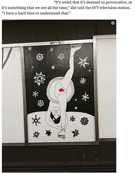 “享受月经，哪怕在地铁上！” 瑞典地铁画廊引争议 被斥恶心（组图） - 3