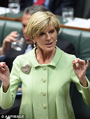 Ms Bishop has repeatedly worn a large heart statement brooch over the last few years
