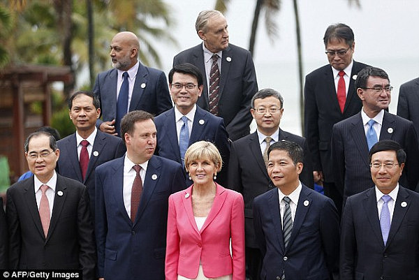 And the first female Minister of Foreign Affairs isn't afraid to stand out from the crowd in a loud pop of pink 