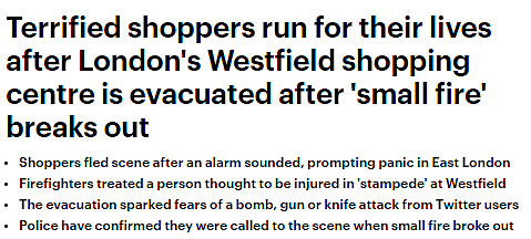 以为是恐袭，伦敦一商场数千人疯狂逃跑，造成大规模踩踏事件（组图） - 2