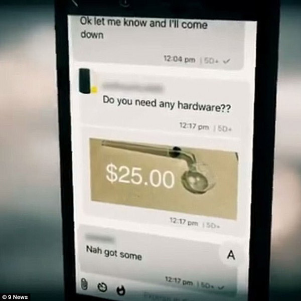 A secret phone app (pictured) has been exposed as a delivery service for drugs, offering addicts everything from marijuana to ice