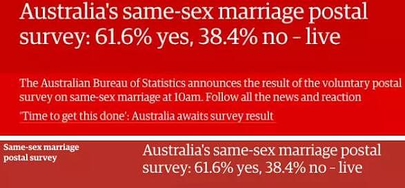 “YES”赢了！澳洲同性婚姻民调结果出炉！61.6％支持！同性群体有望圣诞前合法结婚 - 29