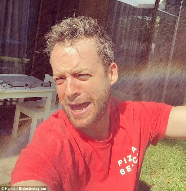 Quick wits! Funnyman Hamish Blake showcased his quick wit, sharing his thoughts alongside a snap that saw him creating a rainbow with a garden hose