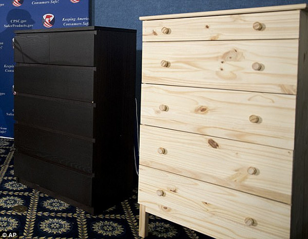 Furniture giant Ikea is still selling Malm chest of drawers (pictured) in Australia, despite an eighth child death prompting a recall of 29million items in the US 