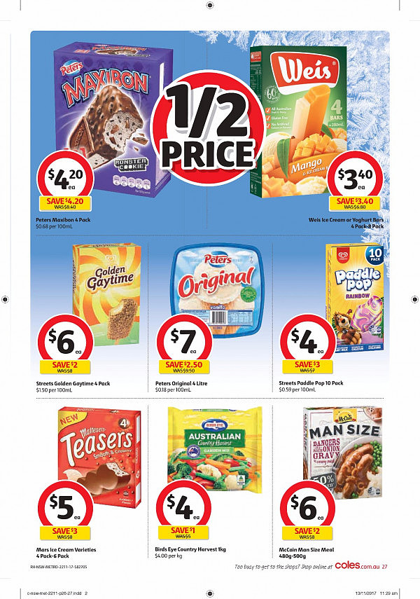 Coles 11月22日至28日特价集锦 大米春卷冰淇淋半价！ - 26