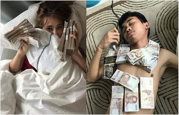 泰国男「捧20万现钞」哄女友：吵架送钱最有用！