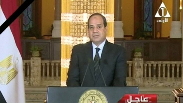 埃及总统西西发表电视讲话说，