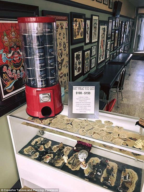 The lucky dip machine at one Surfers Paradise tattoo parlor offers small and often quirky inkings 