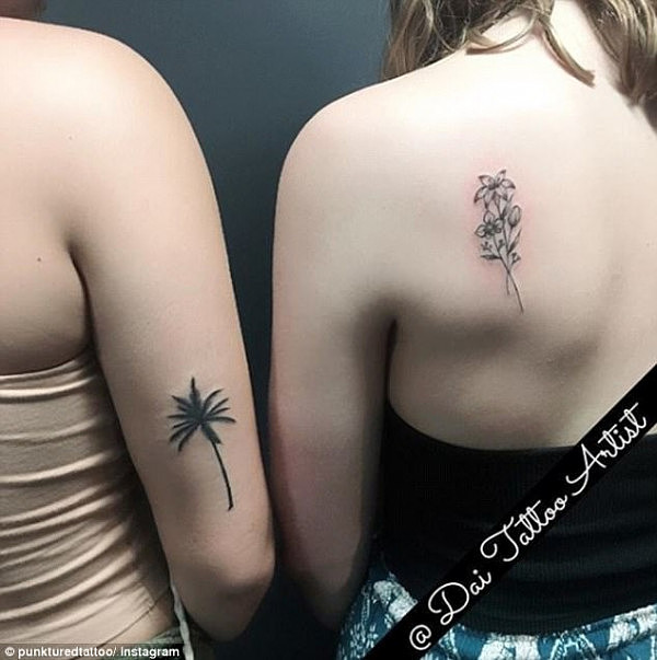 Not all tattoos were far fetched however, as these two Schoolies show off their floral ink