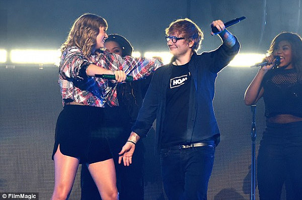 Hugs: The Look What You Made Me Do hitmaker, 27, proved she was a force to be reckoned with on stage with Shape Of You singer Ed, 26, for a flirty rendition of their song End Game