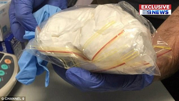 The officers then searched his vehicle and found 193 grams of a white powder, believed to be cocaine, with a street value of $60,000 (pictured)