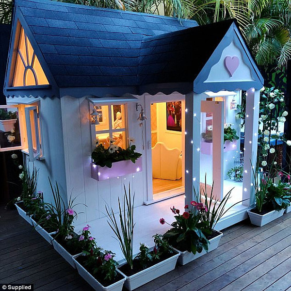 And now, the Queensland-based toddler has shown off her brand new cubby house dubbed 'Palace MBD'