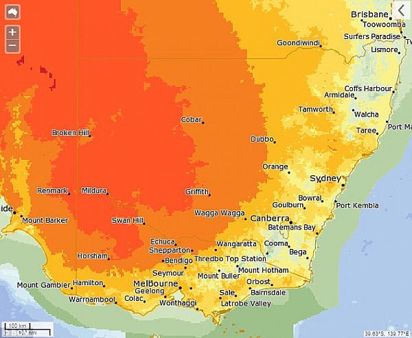 Those temperatures are the hottest in the region since 1997, and Dubbo is seeing a similar heatwave with six or more days over 37 to come (pictured)