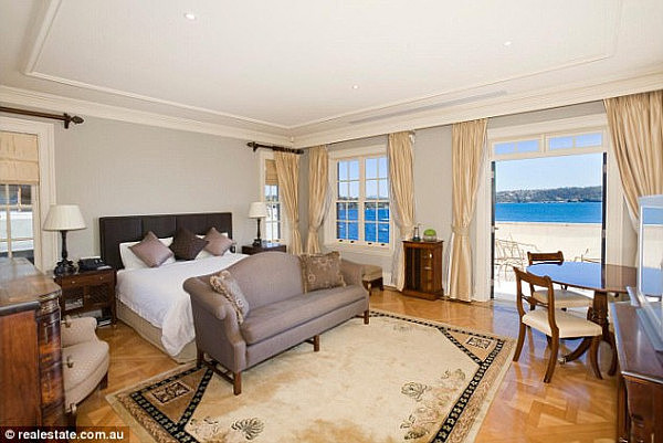 The master suite has a separate study, library and gym, as well as million dollar views of the harbour