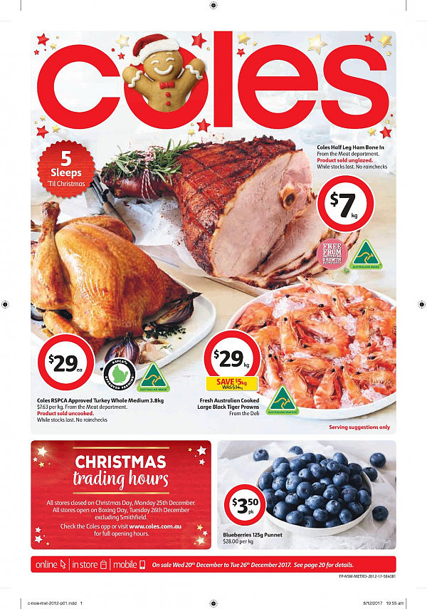 Coles 12月20日至26日特价 圣诞期间大量零食坚果熟食半价！ - 1