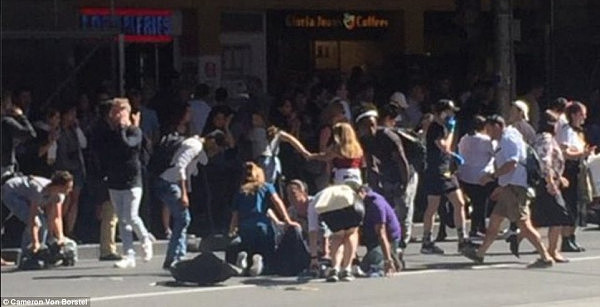 A witness told Melbourne's 3AW radio station there were about 'five to seven people laying on the ground' (pictured)
