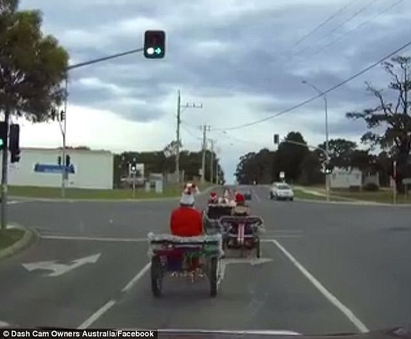 Santa Claus has been caught on camera making an ass of himself