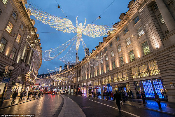 While the festive season in Australia lacks snow, sleighs and reindeer, there is usually no shortage of Christmas cheer - until this year (pictured is Regent Street in London)