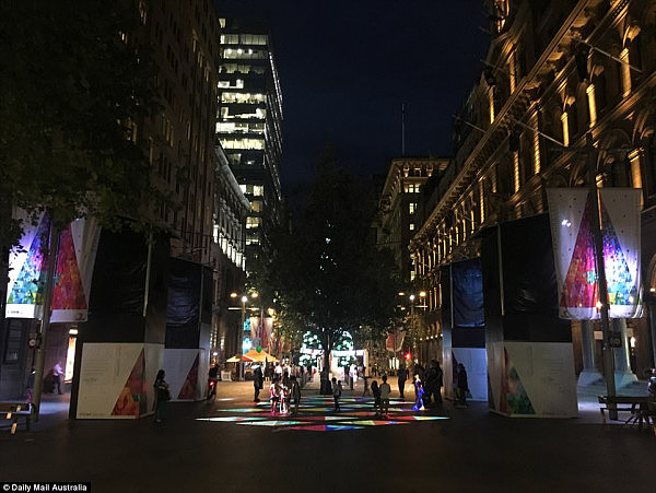 Sydney City Council installed a light show, but it is a far cry form displays in other world capitals (pictured is Martin Place in Sydney)