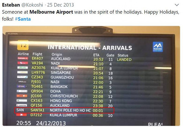 天啊！昨晚，圣诞老人从墨尔本机场入境！官方确认航班号为1SANTA，还在境内呆了5个小时！ - 9