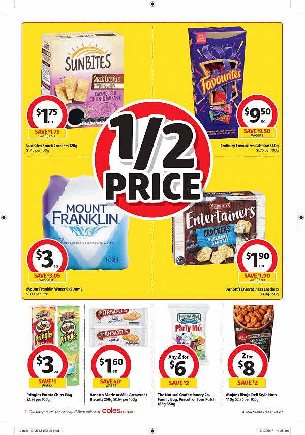 Coles 12月27日至1月2日元旦特辑！鱼排饺子可乐水壶半价！ - 2