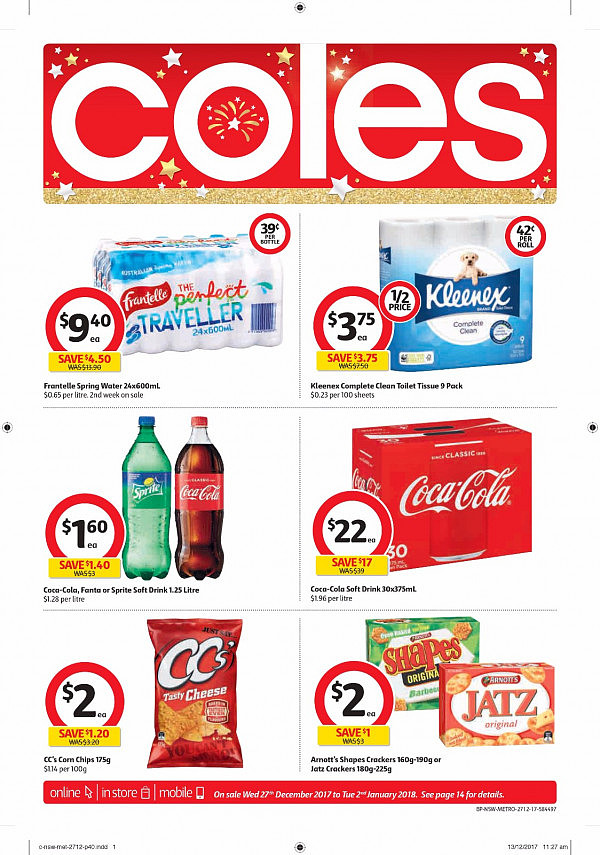 Coles 12月27日至1月2日元旦特辑！鱼排饺子可乐水壶半价！ - 40