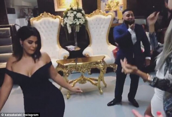 Sanaa Mehajer (left), 23, the younger sister of Salim, married Mouhamed 'Moudi' Tajjour (behind), 33, a senior member of the Nomads bikie gang, on Tuesday
