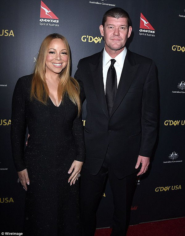 James and Mariah in happier times: Despite describing her as 'kind, exciting and fun' the pair didn't last and they called off their wedding plans in October 2016