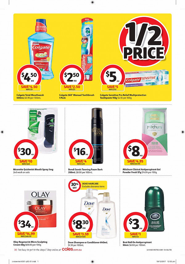 Coles 1月3日至9日新年第一周特价！春卷冰淇淋鱿鱼菜油半价！ - 30