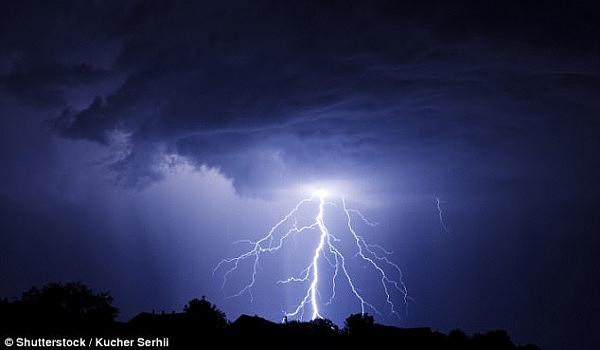 The man was struck by lightning just 500 metres from a car park during a walk with his family (stock image) 