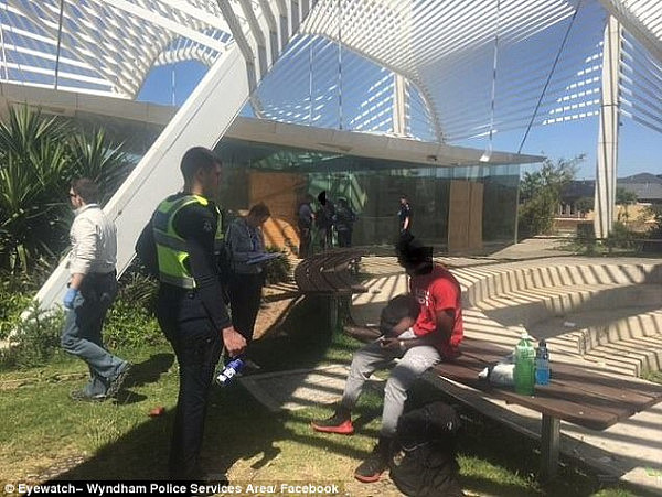 Last week, Menace to Society gang members trashed the Ecoville Community Park at Tarneit, in Melbourne's west. A 17-year-old boy (pictured) was charged with resisting arrest