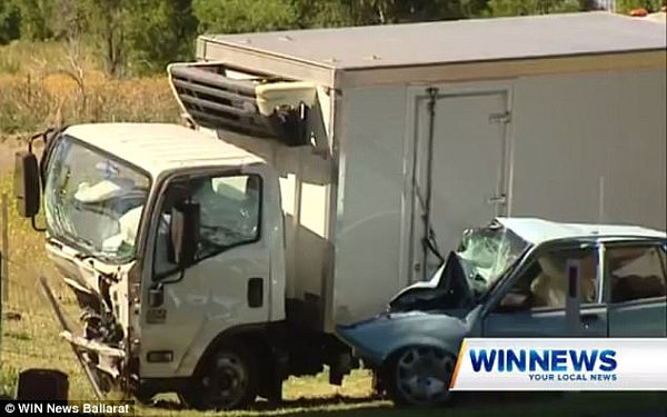 John Wilson, 30, died after a crash involving his sedan and an Isuzu delivery truck driven by Hari Bommareddy, 24, in Newbury, Victoria on Thursday morning.