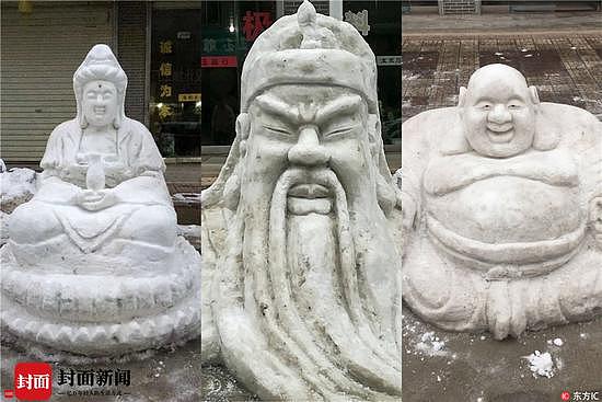 专业级堆雪人惊呆路人 作者身份不一般