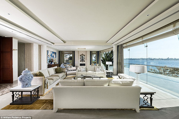 The very grand house in Perth's western suburbs has panoramic views of the Swan River from the luxurious living areas